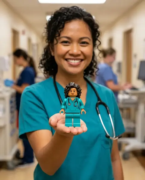 Concept render: nurse/teacher with a minifigure of themselves